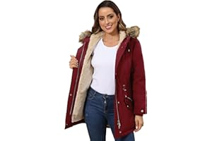 ROYAL MATRIX Women's Winter Coats Fleece Lined Parka Jacket Hooded Long Winter Warm Parka Coat with Pockets