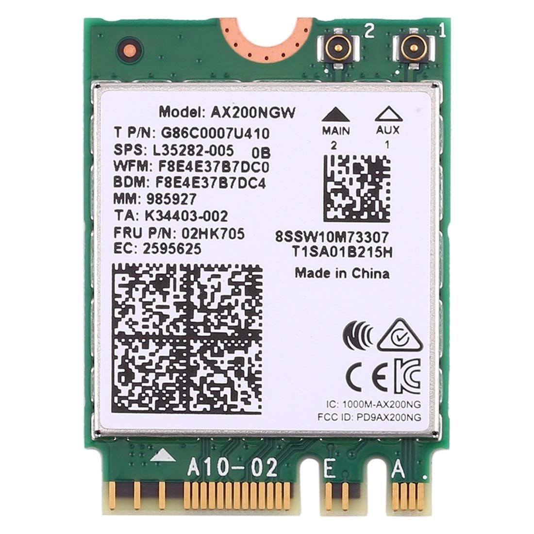 XIAOMIN Dual Band AX200 2400Mbps Wireless AX200NGW NGFF M.2 Bluetooth 5.0 WiFi Network Card 2.4G/5G 