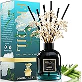Bamboo Reed Diffuser, Reed Diffuser Set 6.7 fl oz (200 ml) with 6 Reed Sticks, Home Fragrance Reed Diffuser for Bathroom Shelf House Bedroom Office Decor