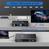 ROFAVEZCO 4K HDMI KVM Extender USB 4K 60Hz HDR Cat5e/6 300ft POE RS232 Audio view 3