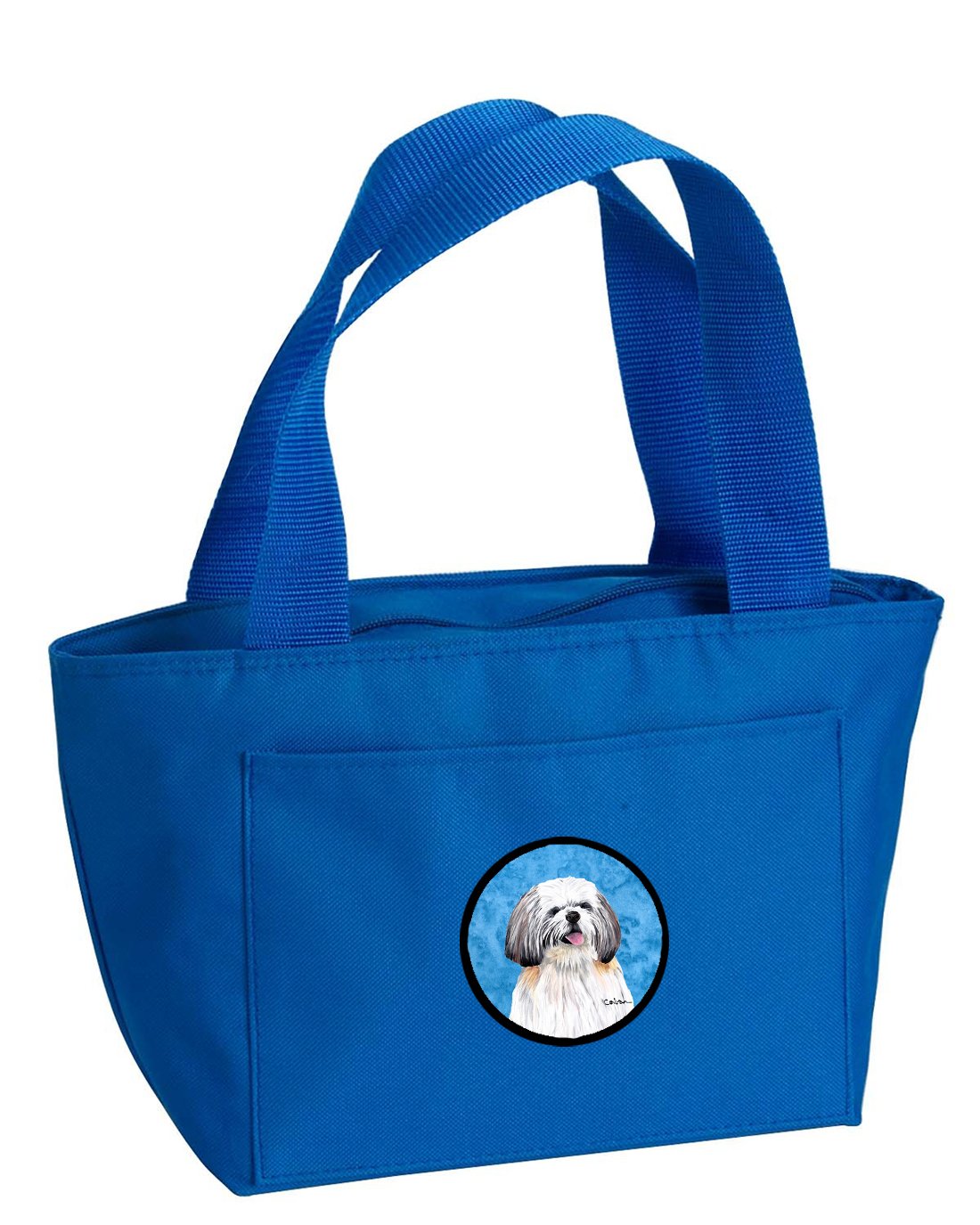 Caroline's Treasures SC9128BU Shih Tzu Lunch or Doggie Bag, Large, Blue