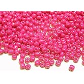 Perlin Glass Seed Beads 3mm 8/0 Round Mini Small Pony Beads 3300pcs for Making Earrings Bracelets Pendants Waist Jewelry DIY Handmade Opaque Color Kit (Pink)