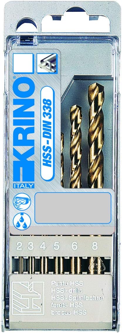 Krino 01155204 HSS-CO Re-Bore Cobalt Bits, Set of 6, Steel