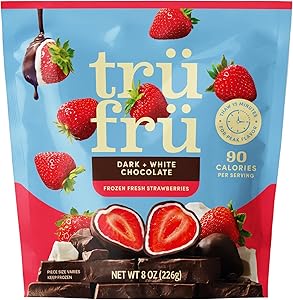 Tru Fru, Dark And White Chocolate Strawberries, 8 Ounce