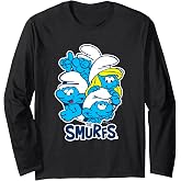 The Smurfs Group Picture Retro Cartoon Long Sleeve T-Shirt