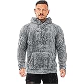 GINGTTO Men's Fuzzy Sherpa Sweatshirt Fashion Pullover Fleece Hoodies