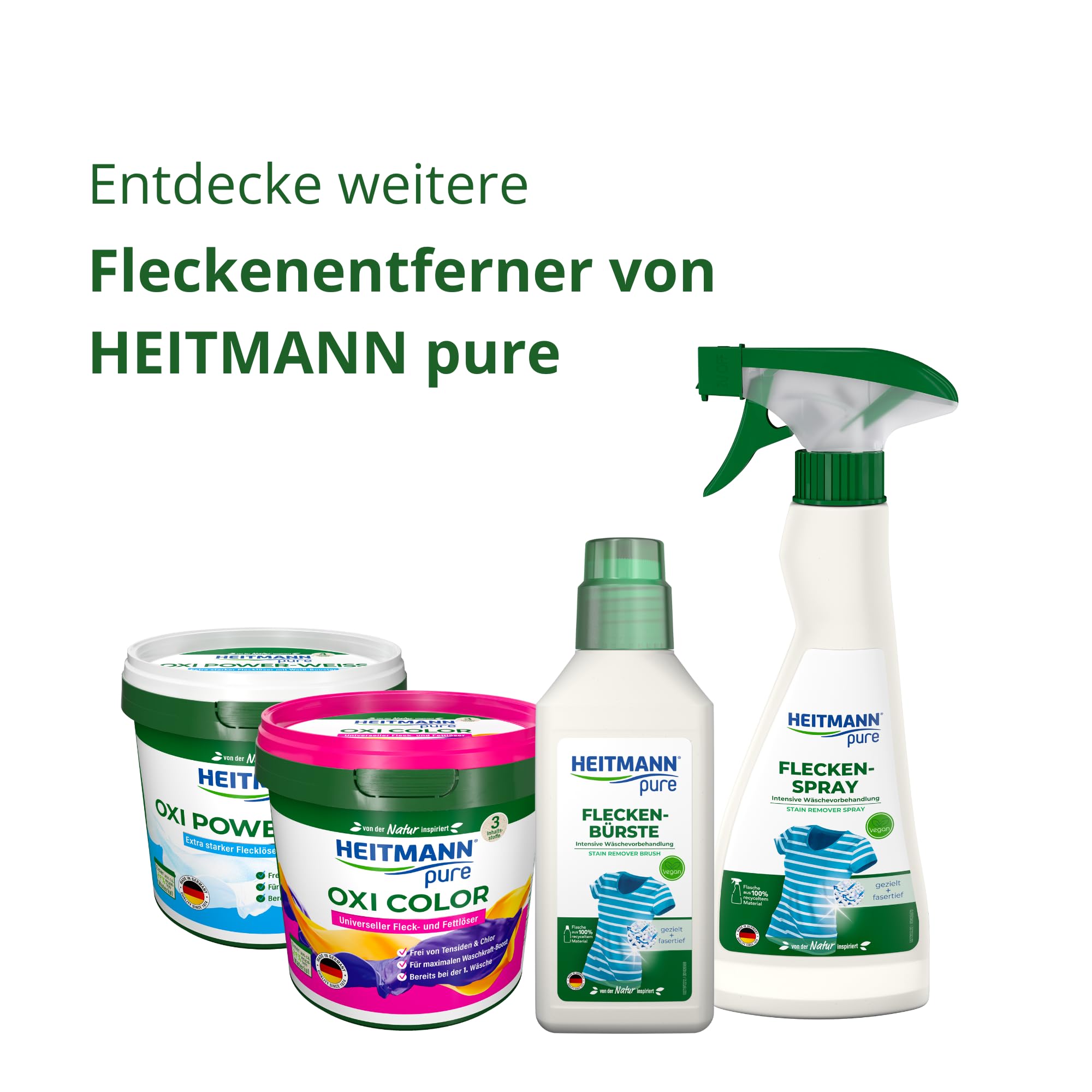 HEITMANN pure Fleckenbürste | Veganer Flecklöser mit praktischem Bürstenkopf | Ideal für Kragen und Manschetten | 250 ml 6