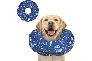 Toptakeit Inflatable Dog Cone Collar for After Surgery, Dog Donut Collar After Surgery, Soft Doggie Cone for Small Medium Large Dogs to Stop Licking