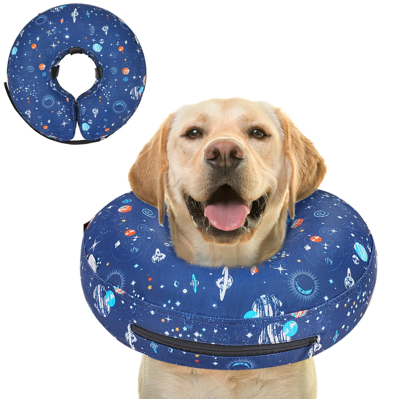 Photo 1 of Toptakeit Inflatable Dog Cone Collar for After Surgery, Dog Donut Collar After Surgery, Soft Pet Cone for Small Medium Large Dogs to Stop Licking