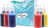 Scola Marbling Ink 6 Assorted Colours 25ml Bottles Marbled Patterns view 1