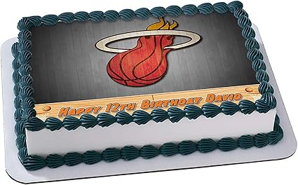 Amazon Com Miami Heat Basketball Edible Image Cake Topper