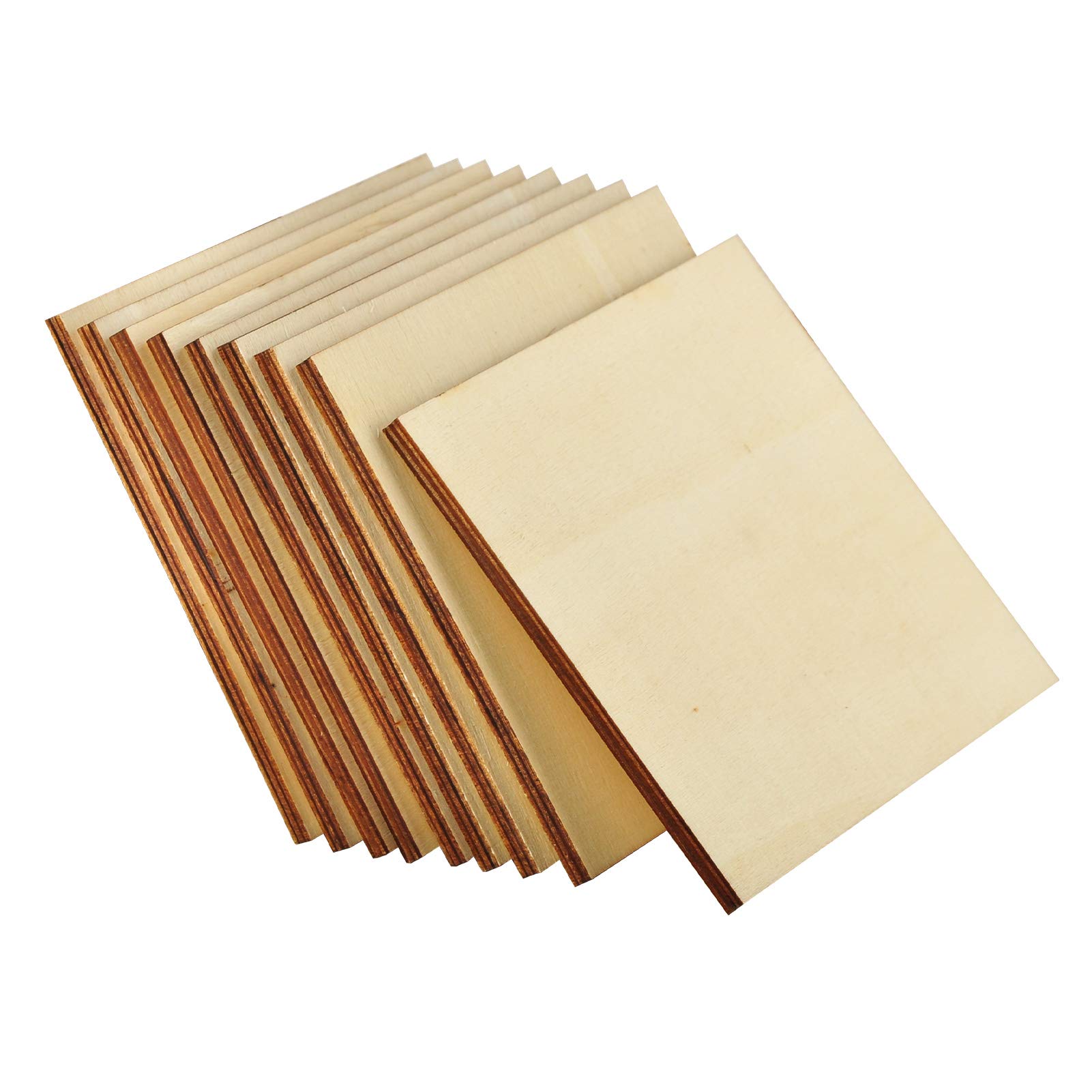 Artificer 6mm (1/4") Thick Basswood Plywood Sheets for Crafts - 15x15cm (6"x 6") Unfinished Blank Wood Squares - Square Wooden Blanks for Painting, DIY Coasters, Pyrography, Laser Engraving & Models