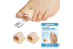 TASZOOS Hammer Toe Straightener Corrector for Women & Men - 2pcs (Beige) Hammer Toe Straightener with Aluminum Plate, Adjustable Toe Splints Wraps - Realign Bent, Curled, Crooked, Claw, Hammer Toes