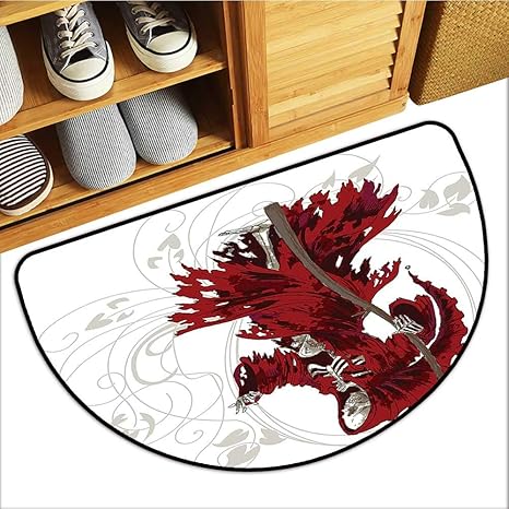 Tablecovers Home Colorful Semi Circular Floor Mats Skelet Grim