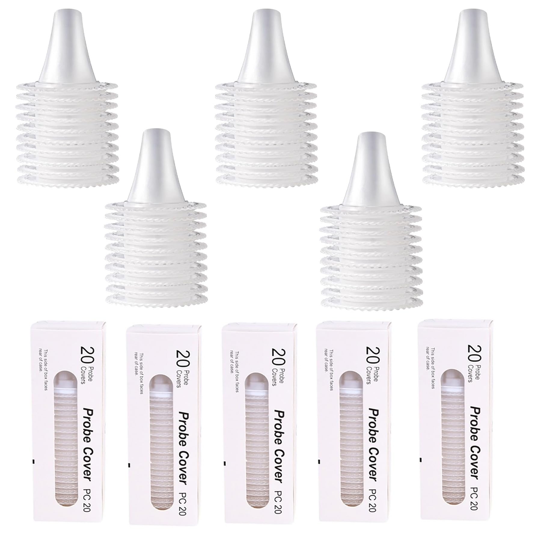 EUZUXU 100 Pcs Ear Thermometer Probe Covers, Refill Caps Replacement, for All Braun Thermometer Models