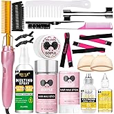 Electric Hot Comb Hair Straightener Heat Pressing Combs Ceramic Curling Flat Iron Curler, Hot Comb Electric for Wigs Electrical Straightening Comb Curling Iron for Natural Hair with Anti-Scald Case