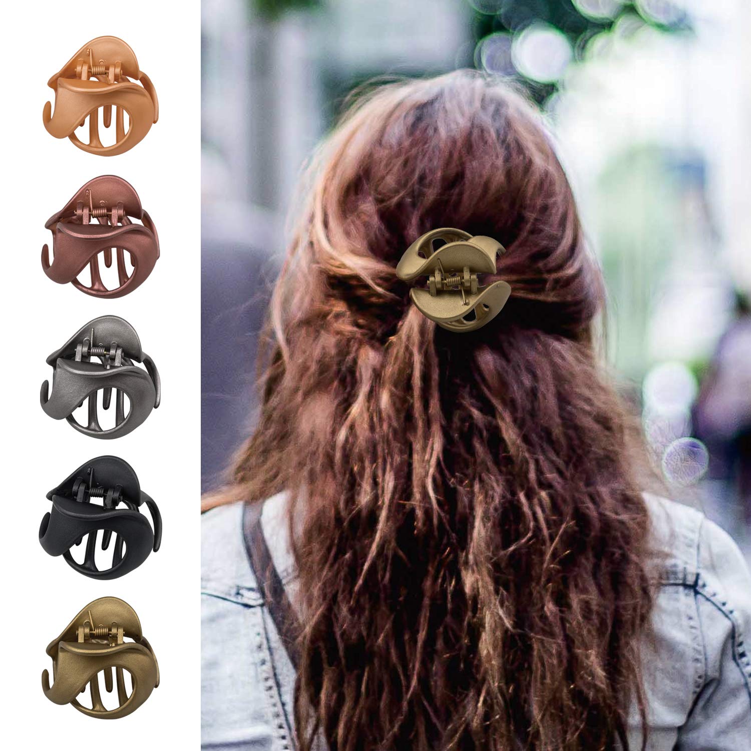 Hair Claw Clips 8 Colors, EAONE Stylish Jaw Clips Non Slip Hair Clip Clamps Styling Accessories Box Packaged for Mother's Day Gift Women Girls, 8 Pieces : Beauty