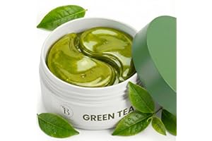 BLOOMORA Green Tea Under Eye Patches (30 Pairs), Cooling Gel Pads for Puffy Eyes & Dark Circles, Soothing & Hydrating Eye Mas