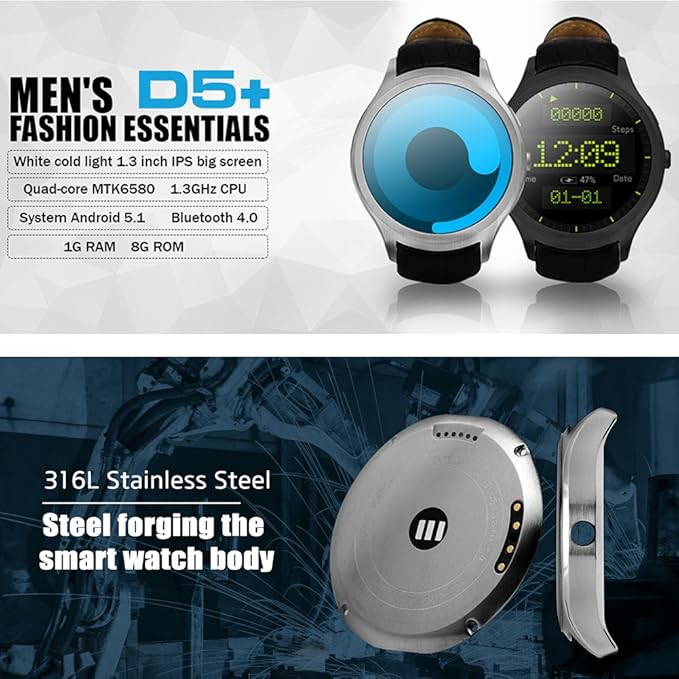 amazingdeal365 D5 + reloj inteligente 8 GB Android 5.1 IOS ...
