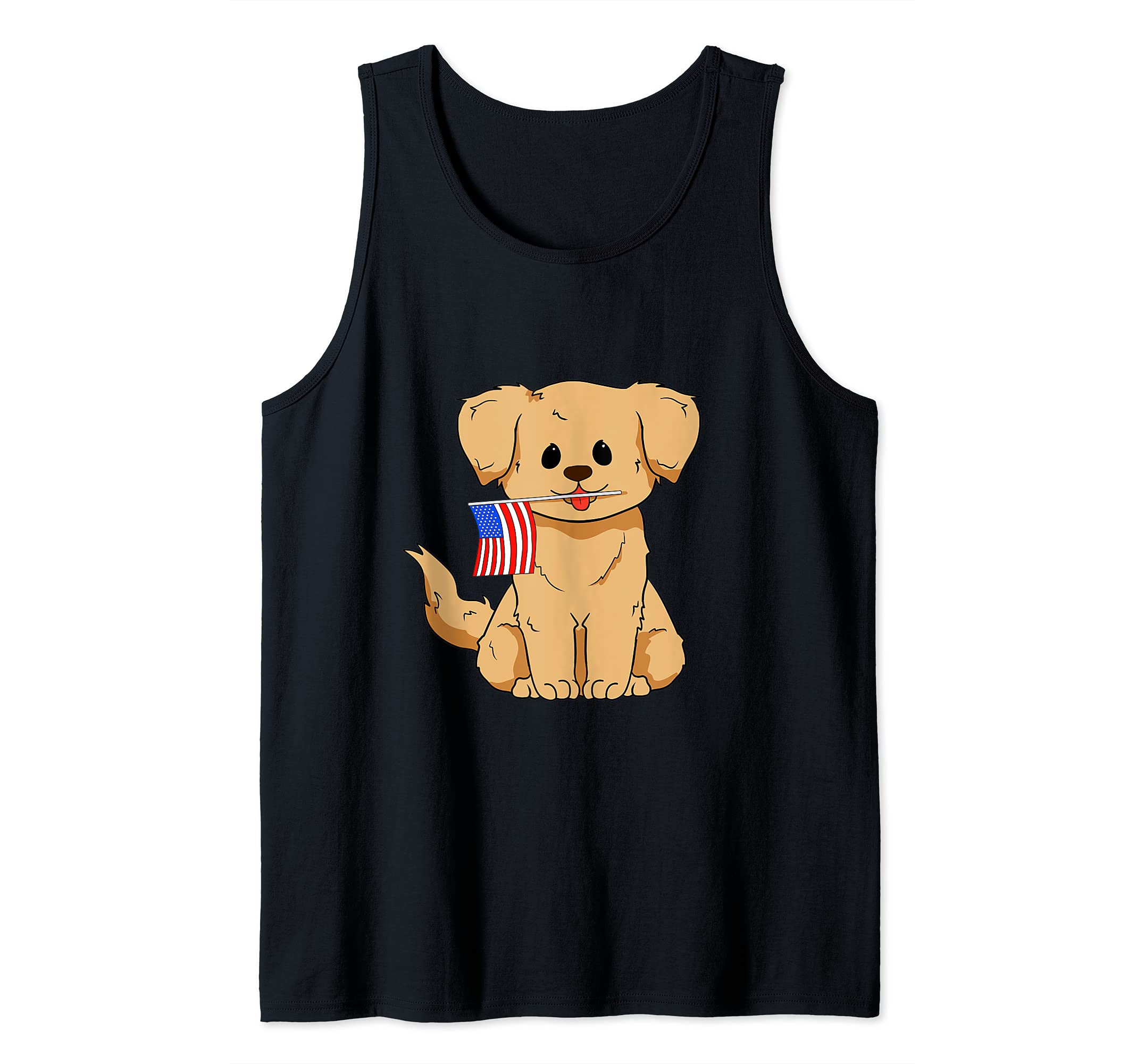 Golden Retriever Dog 4th of July America Independence Day Tank Top