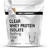 It's Just! - Clear Whey Isolate, WPI-90, Zero Carbs, Protein Powder, No Added Flavors, Heavy Metal Tested, Gluten Free, Non-GMO (2.5 Pound (Pack of 1), Unflavored)