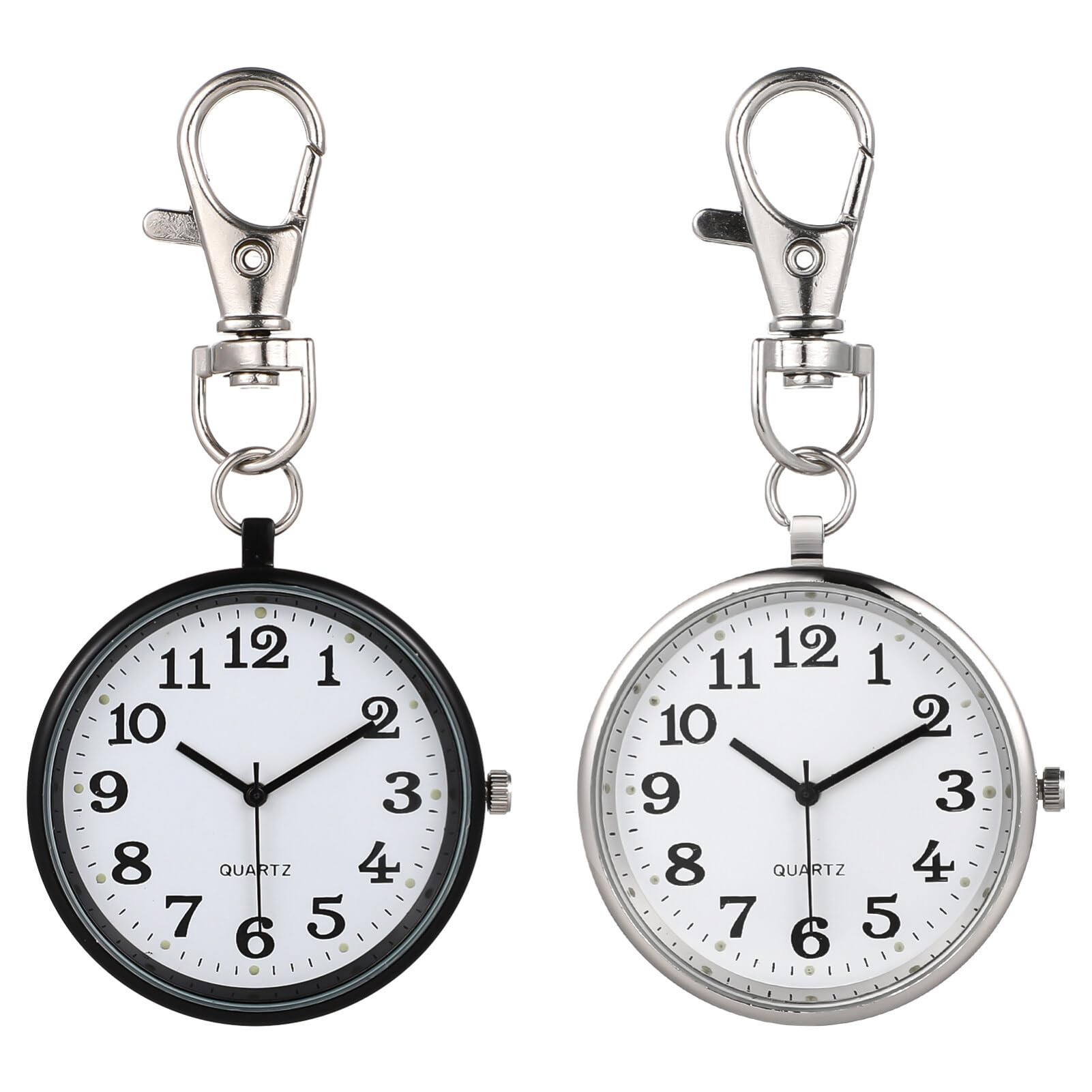 iplusmile Nurse Pocket Watch Keychain Quartz Hanging Fob Watch Large Dial Clip Pendant Medical Professionals Healthcare