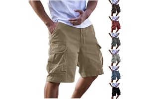 Cargo Shorts for Men Tactical Elastic Waist Relaxed Fit Work Casual Big and Tall Summer Golf Hiking Stretch with Pockets