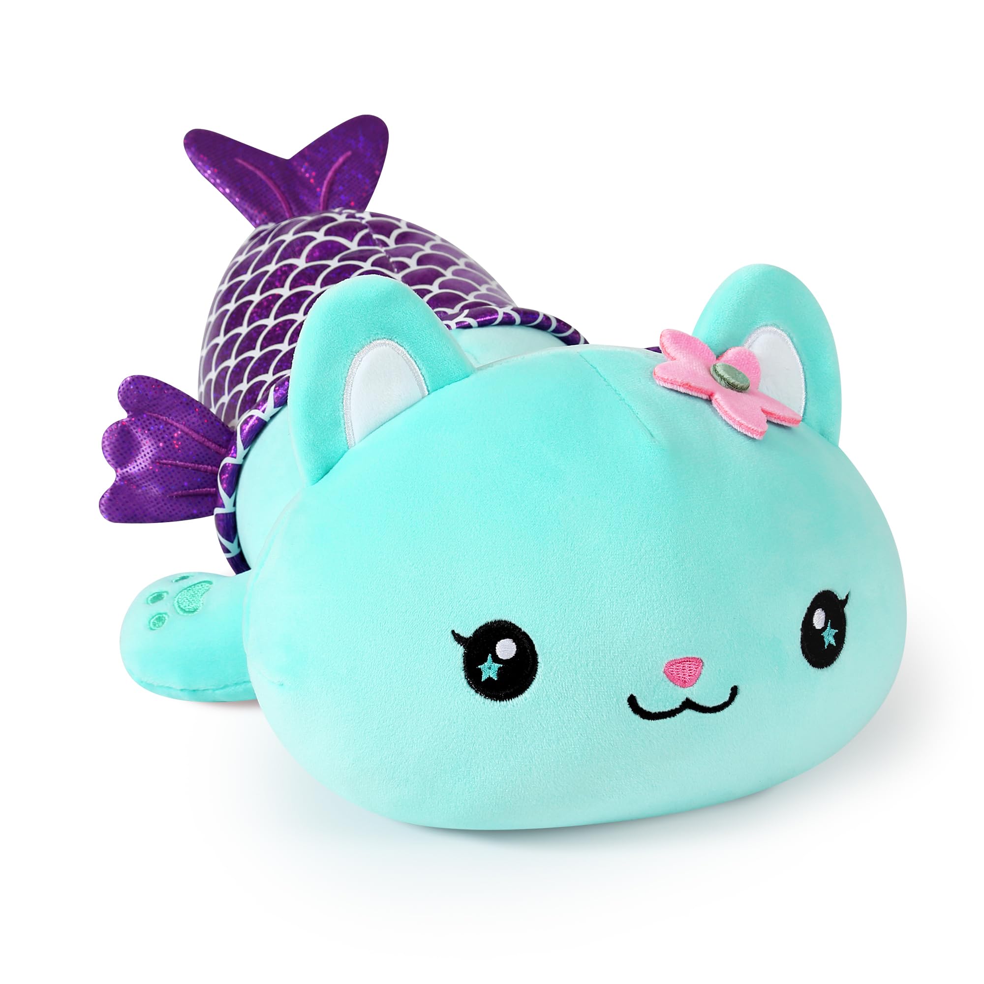 Photo 1 of Onsoyours Cute Kitten Mermaid Plush Toy Stuffed Animal Kitty Soft Mermaid Cat Plush Pillow for Kids (Blue Cat Mermaid, 12")