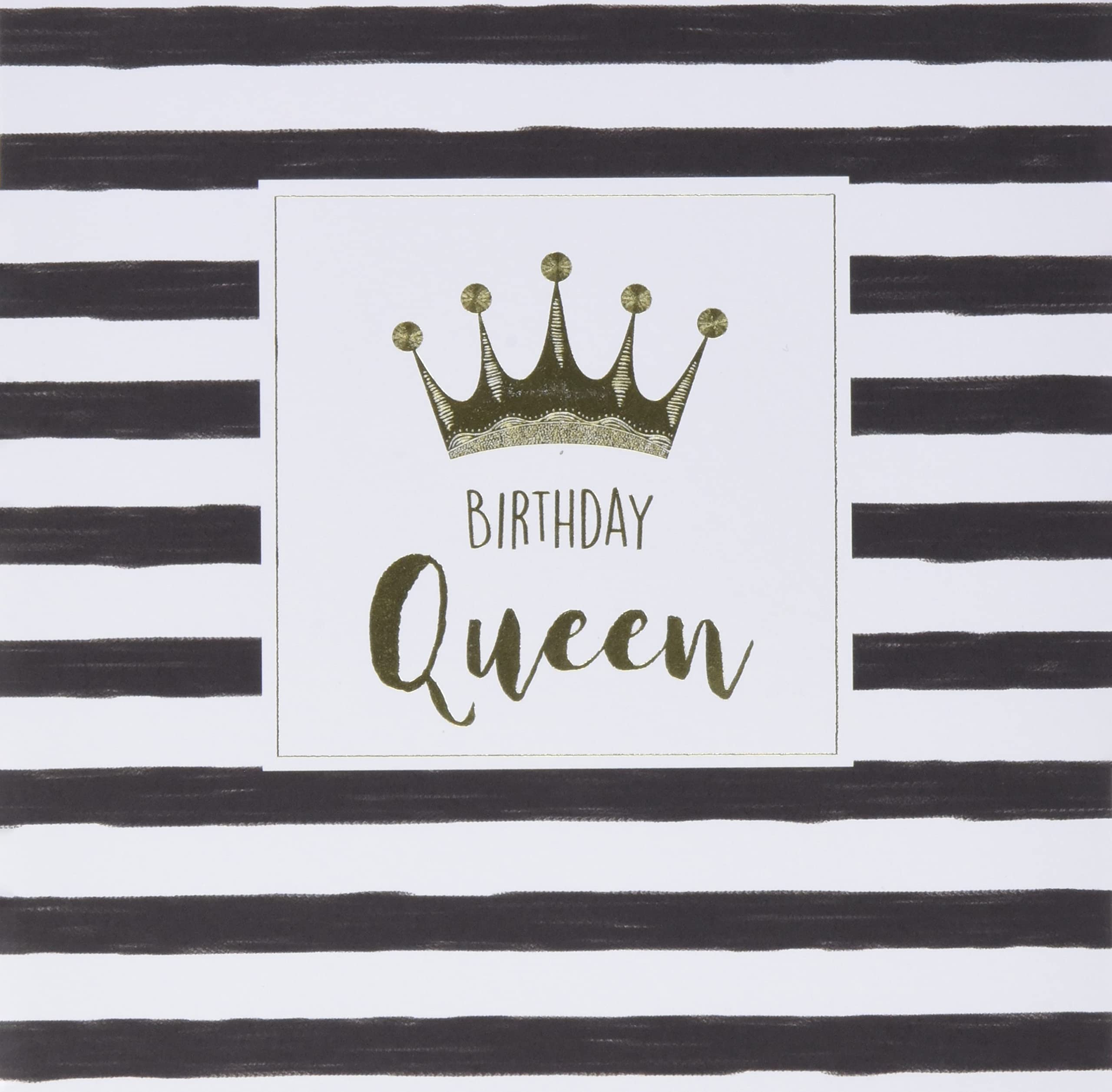 Perleberg Black & Gold Birthday Queen Card 15 x 15 cm White 7762028-2