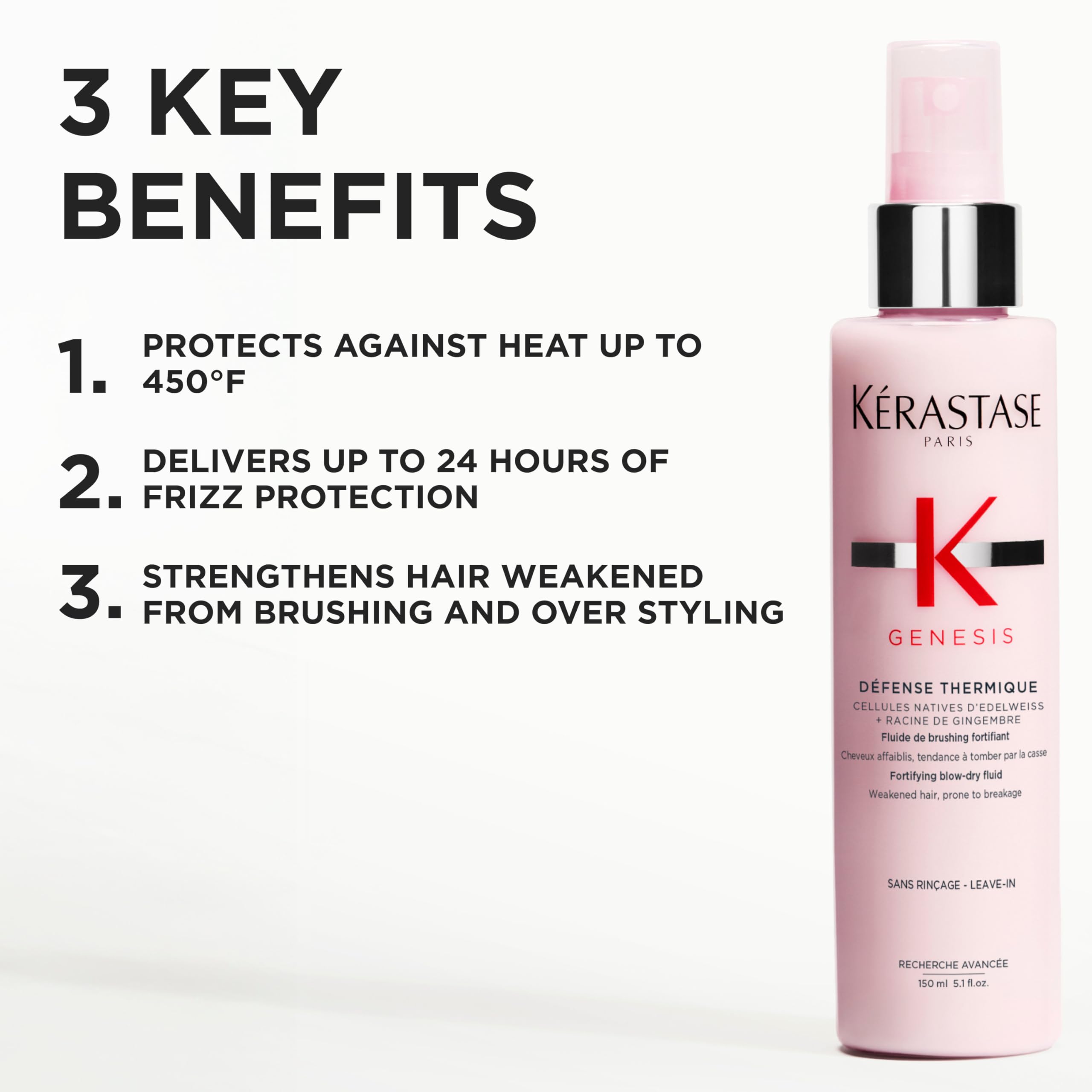 Kerastase Genesis Défense Thermique Anti Hair-Fall Fortifying Blow-Dry Fluid, 5.1 Ounce