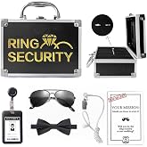 Ring Security Ring Bearer Briefcase with Padded Slits to Hold Rings | Ring Bearer Gifts - Wedding Ring Security Case for Kids - Special Agent Ring Bearer Box Boys Security