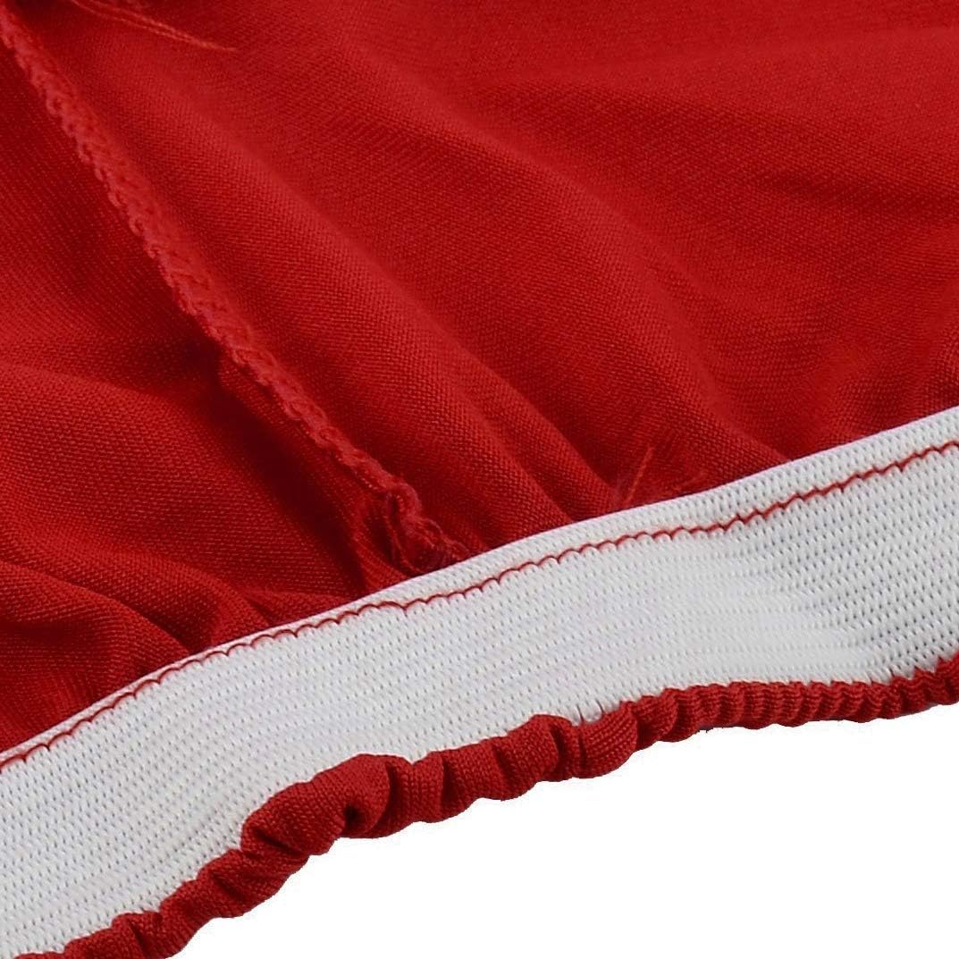 Awland Dining Chair Slipcovers Protector Removable Short Stretch Spandex Dining Room Banquet Chair Seat Cover for Kitchen Bar Hotel and Wedding Ceremony 4PCS - Red: Kitchen & Dining