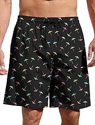 Lzzidou Men's Swim Trunks 8 Inch Inseam Mesh Lining