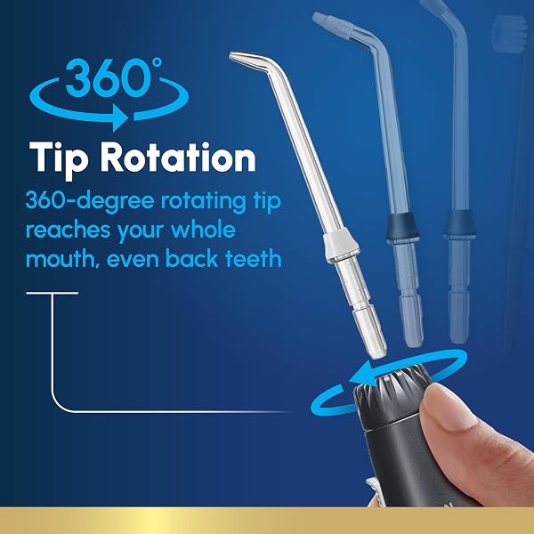 WATERPIK AQUARIUS WATER FLOSSER FOR TEETH CLEANING, GUMS, BRACES, DENTAL CARE, ELECTRIC POWER WITH 10 SETTINGS, 7 TIPS FOR MULTIPLE USERS AND NEEDS, ADA ACCEPTED, BLACK WP-662, PACKAGING MAY VARY