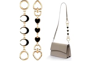 cobee Purse Strap Extender Chains, Bag Strap Extender Handbags Chain Straps Replacement Extension Chains Exquisite Cute Chains for Women DIY Clutch Bags Crossbody Shoulder Bag(Black,2PCS)