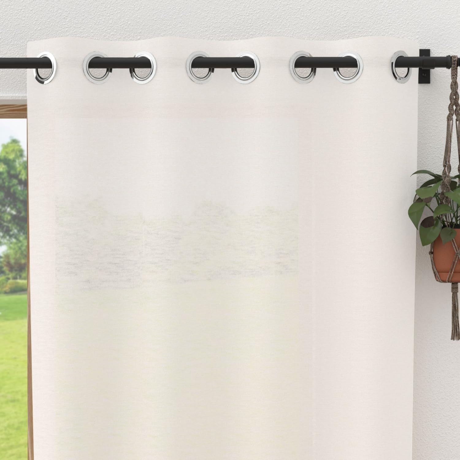 Soleil d'ocre Curtain Panel 135 x 250 cm White