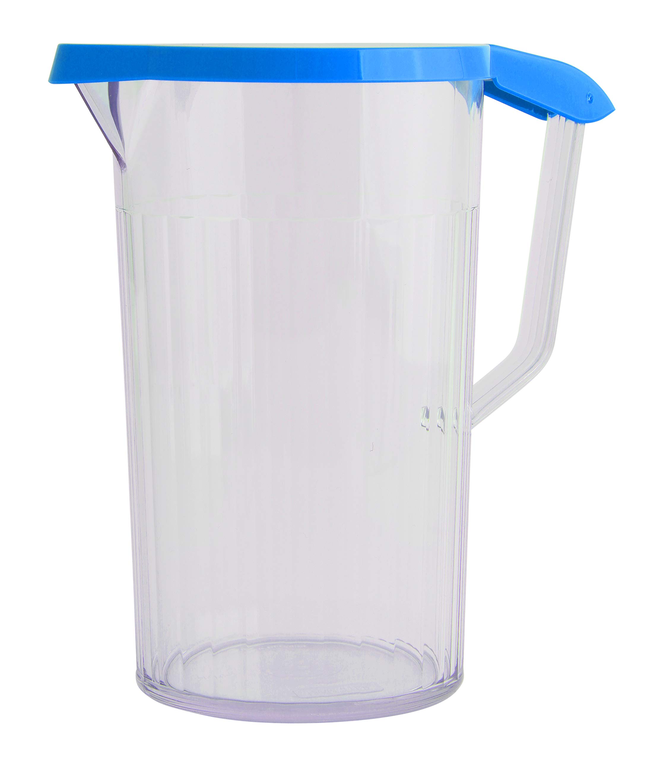Harfield 1.1 Litre Jug (Clear) and Jug Lid (Blue) Reusable Virtually Unbreakable