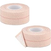 Nuanchu 2 Rolls Adhesive Elastic Tape Bandage Tape Wrap Flexible Stretch Bandages for Sports Ankle, Knee and Wrist(1 Inch Wide,Apricot)