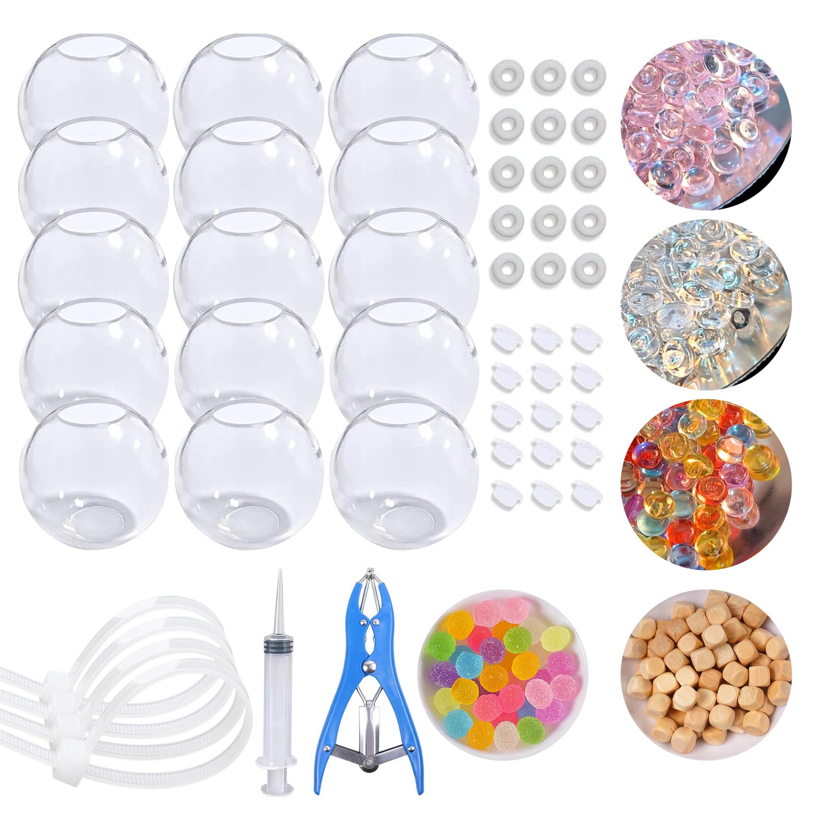 DIY Stress Ball Making Kit-Easy DIY- 15 TPR Skins, Total 14oz of Various fillers, Create ASMR Anxiety Relief Toys, Handmade Squishy Stress Balls, Squishy Maker,Self-Care Gifts for Women