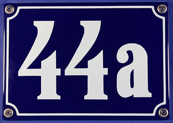 Wetterfestes Emaille Hausnummernschild 3-stellig mit Wunschzahl Wunschtext Buchstaben 18x12 cm verschiedene Farben und Schrif