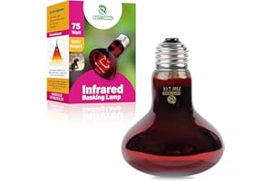 REPTI HOME Reptile Heat Lamp,75W Red Basking Spot Lamp Bulb for Chickens Amphibians, Infrared Heat Emitter Light for Coop