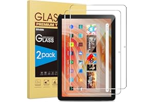 SPARIN 2 Pack Screen Protector for Amazon Fire HD 10 Tablet (2023/2021,13th/11th Generation) /Fire HD 10 Plus/Fire HD 10 Kids/Kids Pro Tablet 2021, 9H Hardness Tempered Glass Guard for Fire 10