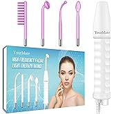 YourMate PhotoTherapy Device High Frequency Facial Wand Machine with Argon Tubes for Face Chin Neck Hair, Facial Skin Wand Machine with 4 Different Tubes