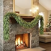 2 Pcs Christmas Norfolk Pine Garlands, 6 Ft Artificial Pine Garland Ornament, Realistic Green Artificial Greenery Garland for Table, Mantle, Wall, Indoor, Outdoor Christmas Decorations