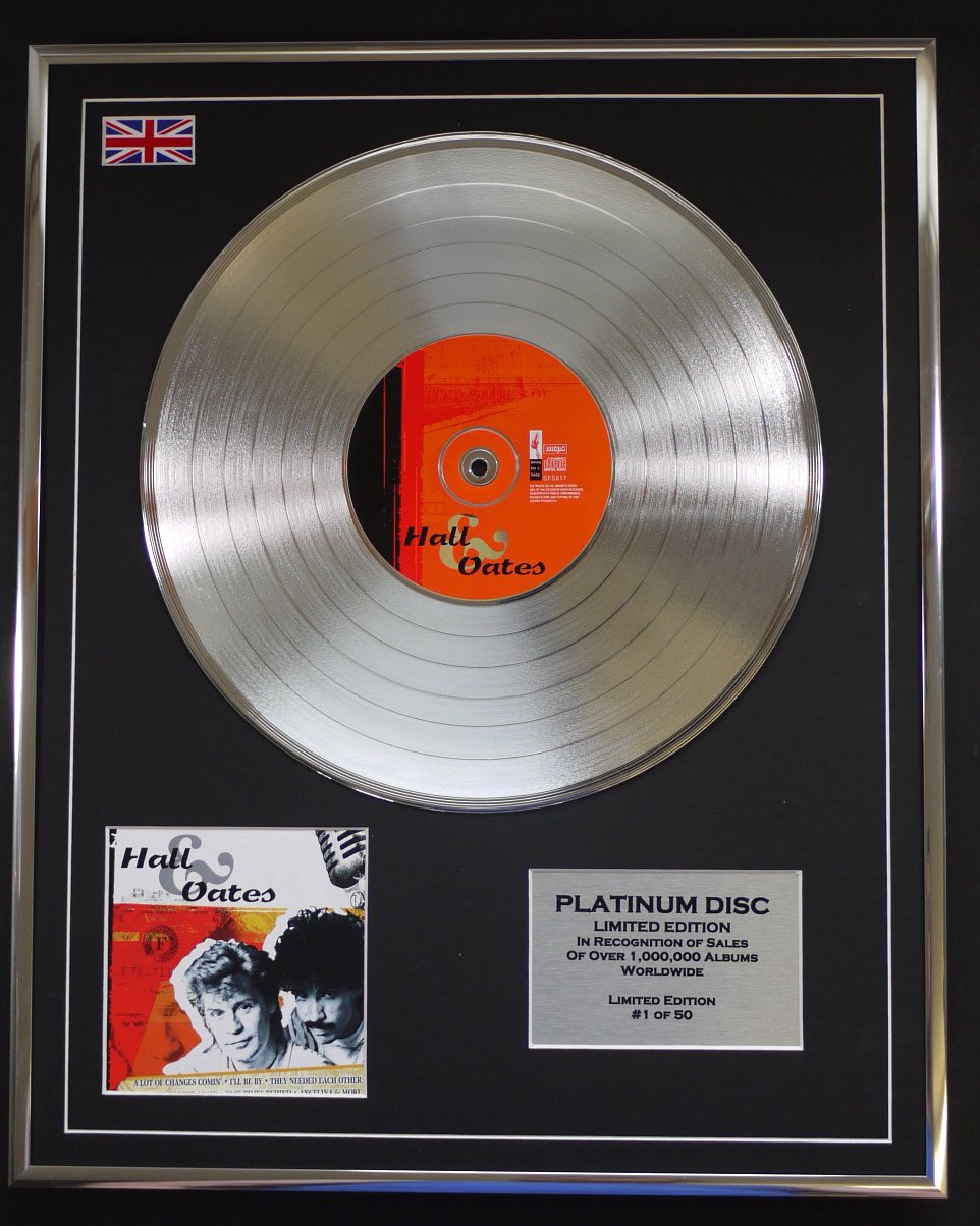 HALL & OATES/LTD EDITION CD PLATINUM DISC/HALL & OATS