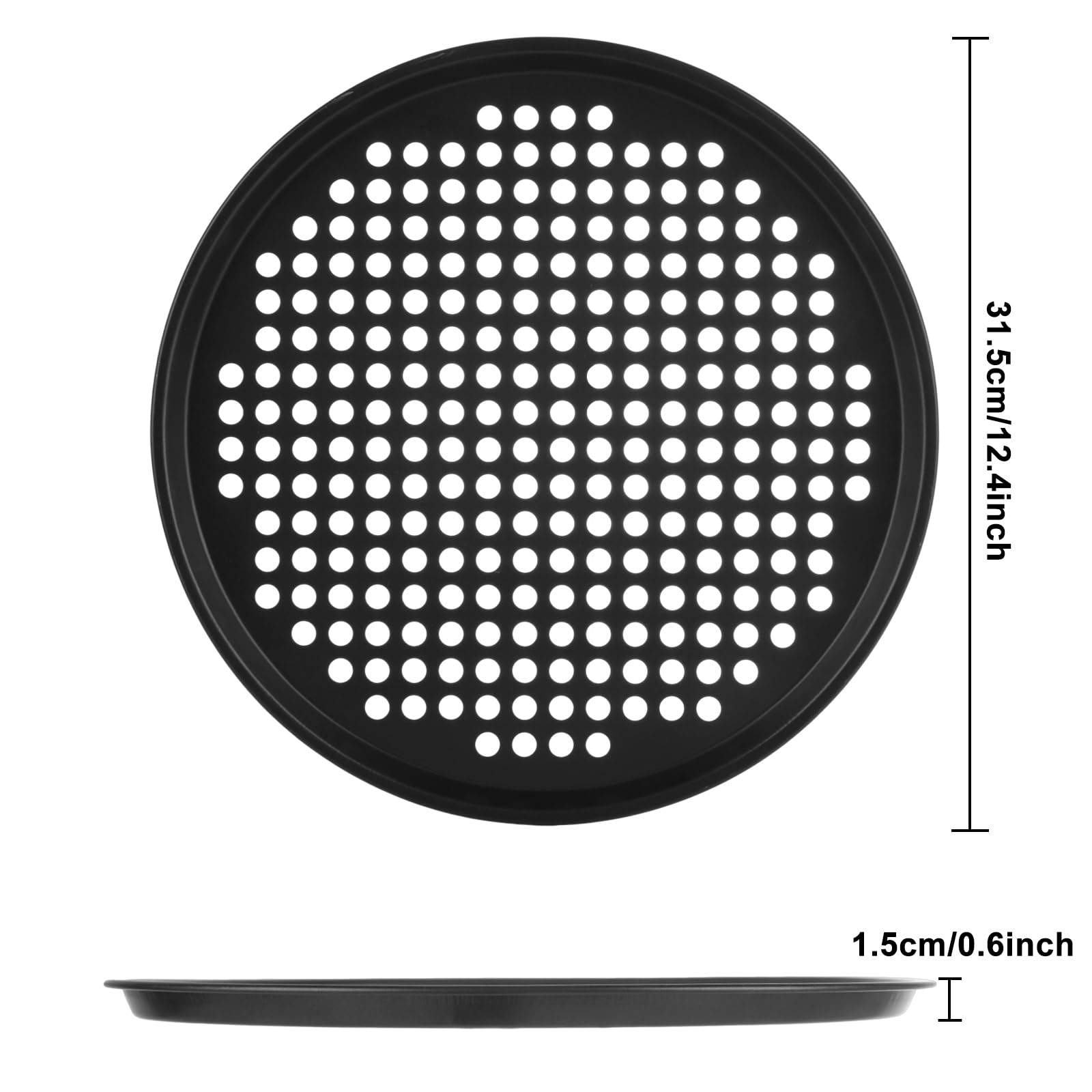 AKOLAFE 6 Pack 12 Inch Pizza Pan for Oven Round Pizza Pan with Holes Large Pizza Tray Set Carbon Steel Non Stick Pizza Plates Perforated Pizza Baking Sheet Personal Metal Platter for Grilling, Cooking