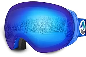 VANRORA Ski Goggles PRO, Frameless Interchangeable Lens Snowboard Goggles 100% UV Protection Anti fog for Men Women Youth
