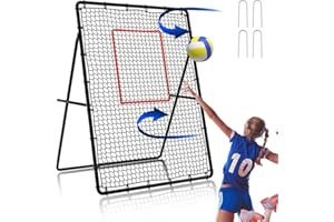 HANGEASE Adjustable Volleyball Rebounder Net with Steel Frame Easy Quick Setup Outdoor Training Equipment for Bumping Spiking Multi-Sport Backyard Practice Bounce Improve Skills with Custom Target Area 4x7 FT