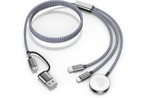 USB-C Charging Cable for Apple Watch Charger/iPhone 17 Charger/Lightning Port, Travel 3-in-1 Multi Charging Cable, iPhone Cha