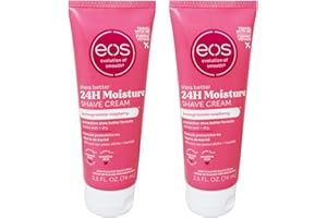 EOS Shea Better 24-Hour Moisture Non-Foaming Travel Size Shave Cream, Pomegranate Raspberry, Works Wet and Dry, Sensitive Skin, Natural Shea, 2.5 oz (Pack of 2)